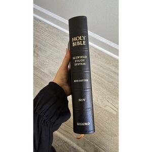 Scofield Study Bible NIV Red Letter Oxford Black Leather Tabs HC
